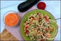 Salade de riz complet lentilles corail avoine et lgumes