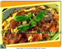 Gratin courgette tomate et b uf hach