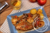 Lapin  la normande (cidre pommes crme frache et champignons)