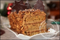 Bche de Nol croustillante caf noisette