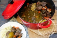 Joues de porc confites  la bire brune