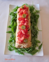 Terrine de cabillaud  la tomate et aux olives