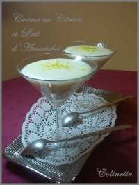 Crme citron au lait d  amandes