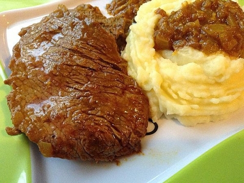 Recette steak de boeuf en sauce et la purée de pomme de terre