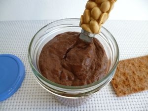 pâte à tartiner diététique au chocolat au lait d  amande et à l  inuline (sans beurre)
