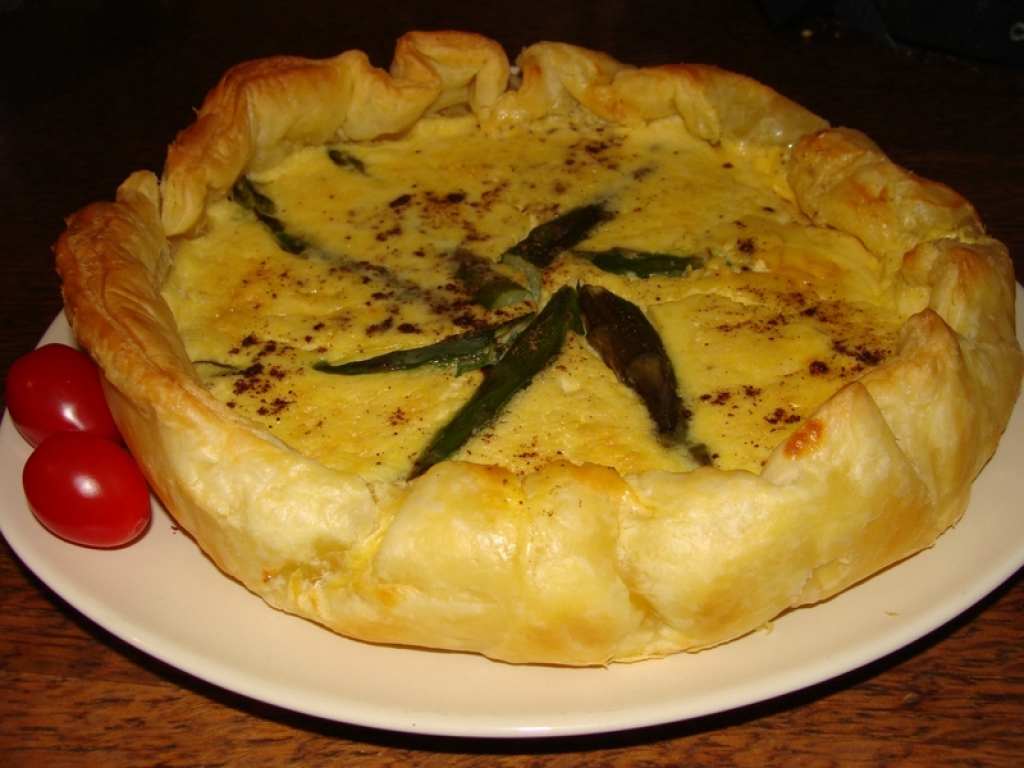 Recette quiche aux asperges vertes et au crabe
