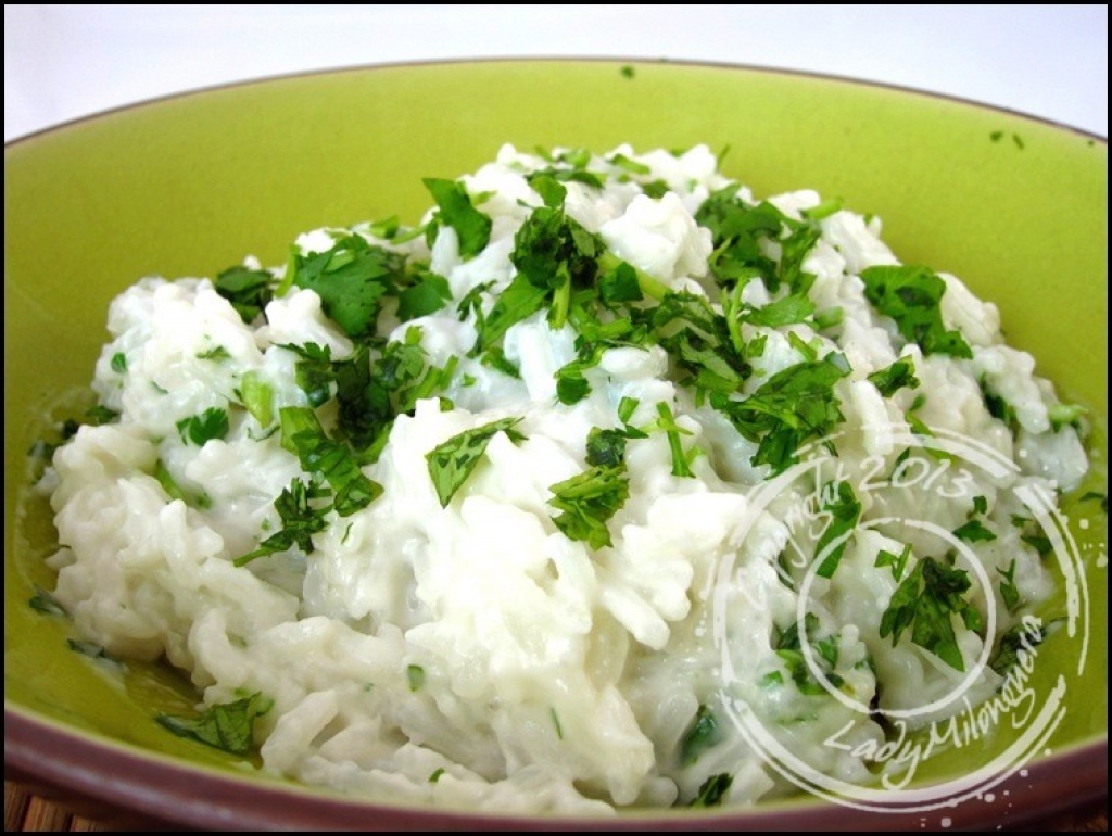 Recette riz au lait de coco et coriandre