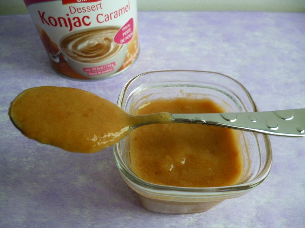 yaourts crèmes diététiques au caramel et au konjac à seulement 80 kcalories (sans oeufs et sans beurre)
