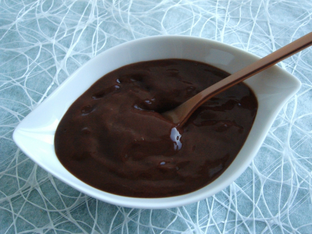 crème dessert diététique allégée chocolat praliné à la gomme de konjac à seulement 15 kcalories (sans oeufs ni beurre ni sucre )
