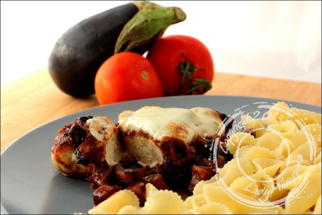 Escalopes gratinées à l aubergine et mozzarella