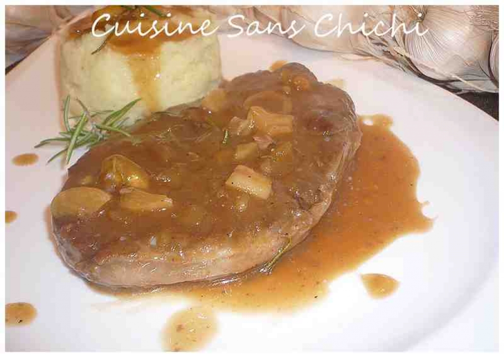 Recette tranches de gigot d 'agneau sauce au miel et thym