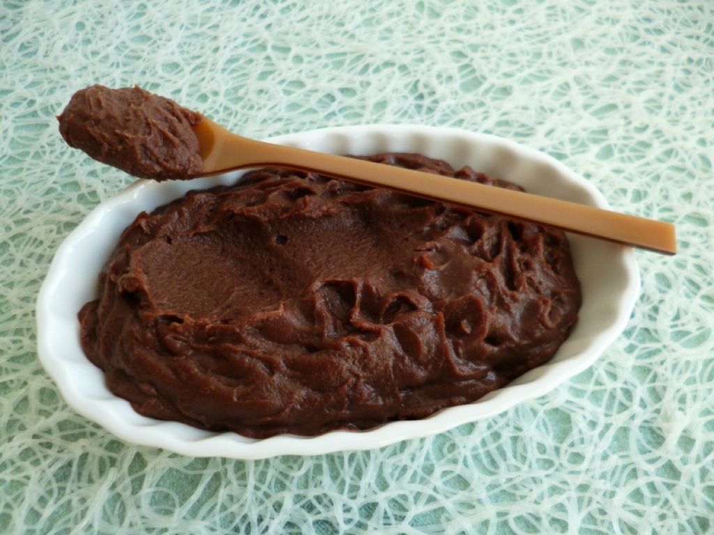 crème dessert diététique au cacao cru avec protéines de pois et maltitol (végan hyperprotéinée sans sucre ni oeuf ni beurre)