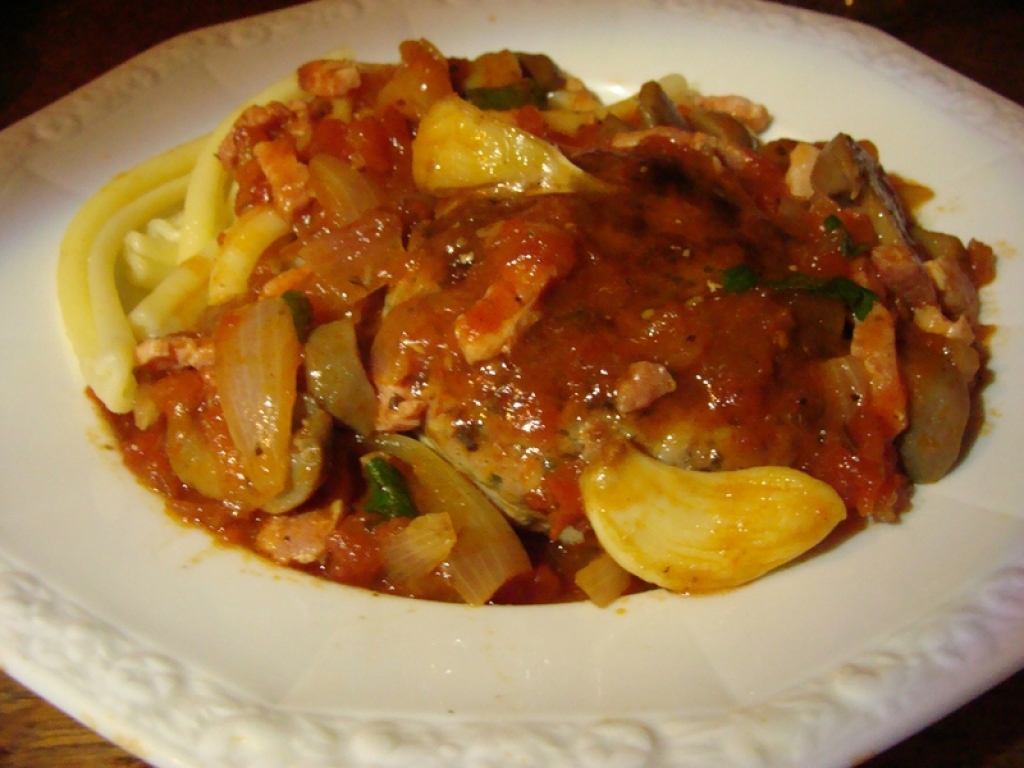 Recette crepinettes de porc mijotees champignons tomates