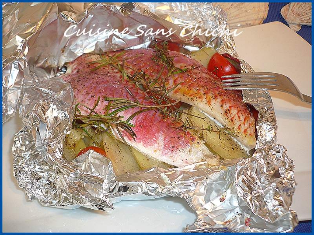 Recette filets de rougets au romarin en papillote