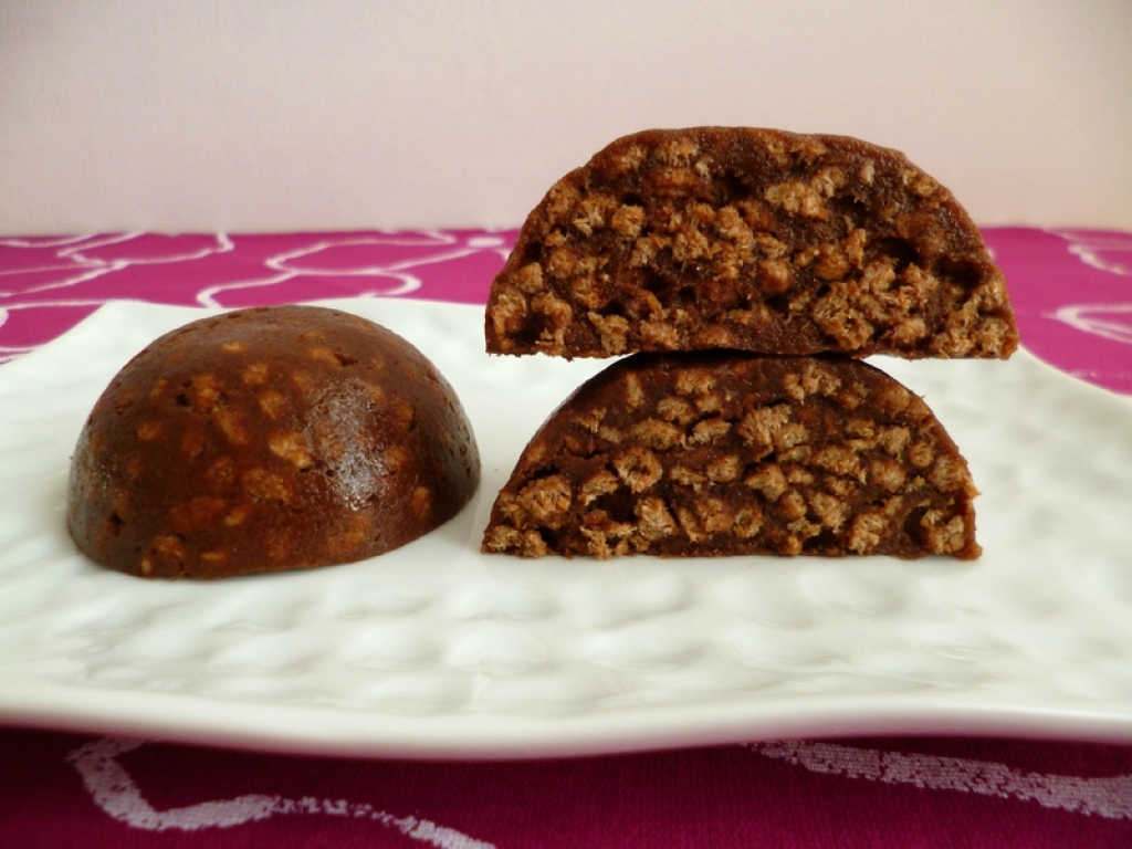 gâteaux crus pomme cacao avec céréales de son de blé et psyllium (diététiques sans oeuf ni beurre ni cuisson riches en fibres)