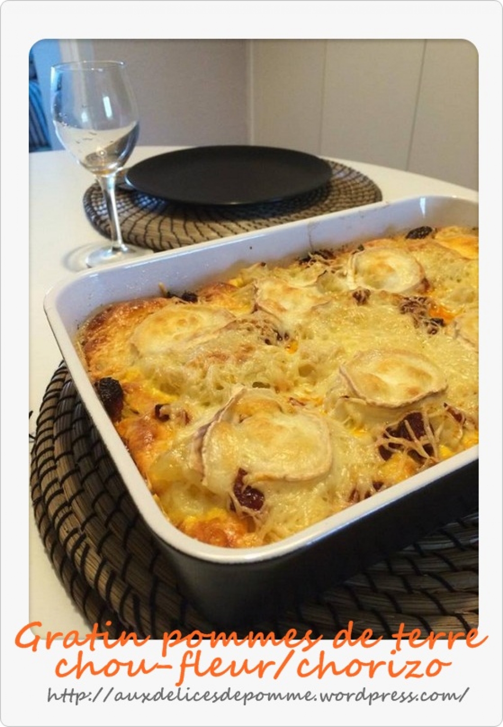 Recette gratin pommes de terre chou fleur chorizo