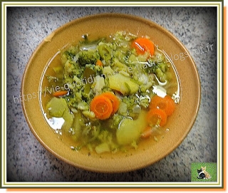 Soupe brocoli carotte poireau non mixée