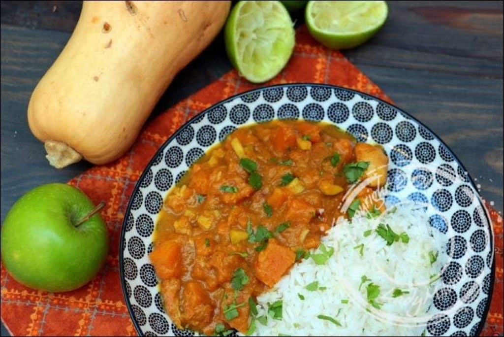 Recette curry thaï au poulet courge et patate douce